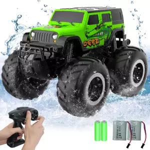 STEMTRON 수륙양용 RC 카 1 16 4WD 방수 몬스터 트럭 2.4GHz 오프로드 원격 조종 자동차 360도 회전 양면