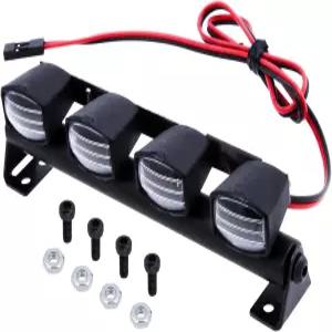 HobbyPark RC 카 라이트 바 키트 4개 LED 바디 쉘 루프 1/10 크롤러 트럭 액세서리용