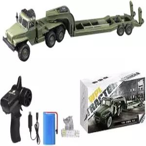 XMFHANG RC 세미 트럭 2.4Ghz 6WD 원격 조종 군용 트레일러 41.3인치 대형 카 토이 1/16 스케일 트랙터