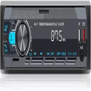 SIXWIN 싱글 DIN 카 스테레오 블루투스 5.0 핸즈프리 통화 음성 제어 FM 라디오 MP3 플레이어 USB AUX 포트