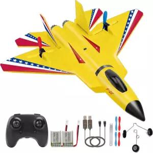 ANTSIR F22 RC 비행기 제트 들을 위한 쉬운 조종 폼 글라이더 노란색 2CH RTF 2.4GHz 스마트 자이로 안정화