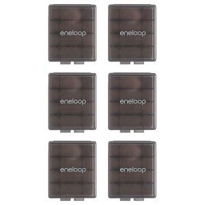 ENELOOP PANASONIC BQ-CASEK6SA PRO 배터리 저장 케이스 4AA 또는 5AAA 용량 옵시디언 그레이 (6개입)