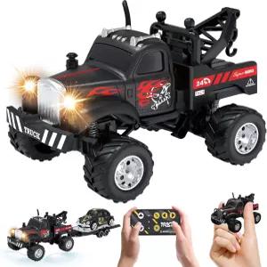 MOONTOY 1 64 스케일 미니 합금 트럭 RC 카 LED 조명 2.4Ghz 리모컨 및 앱 제어 장착 4-8세 와 성인을 위한