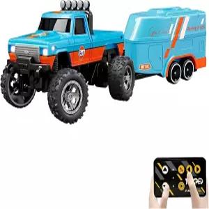 Flashstar Mini RC 트럭 1 64 스케일 몬스터 조명 포함 원격 조종 자동차 2.4Ghz 리모컨 속도/조향 조절