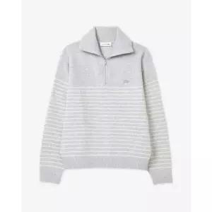 라코스테 여성 26FW 스트라이프 하프집업 스웨터 AF924E-56N CCA 멜란지그레이 1199135