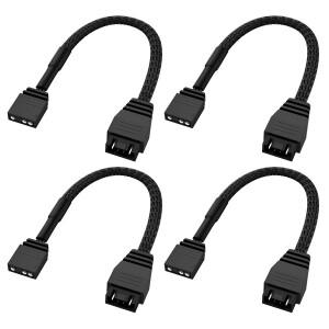 RGEEK 4PCS 15cm 표준 ARGB 3핀-4핀 팬 어댑터 케이블 NZXT AER