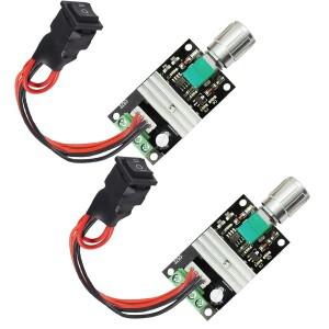 2팩 6V 12V 3A 80W 1203BB DC 전동 속도 컨트롤러 PWM 조절 가능 가역 드라이버 스위치 반전
