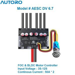 오토로 듀얼 ESC V6.7 BLDC FOC 전동 속도 컨트롤러 12S 100A 스파클리스 DIY 전동 스케이트보드 스쿠터 전