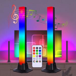 LED RGB 라이트 2팩 30cm 책상 무드등 USB 야간등 리모컨 음악 감지등 TV PC 게임룸 장식용