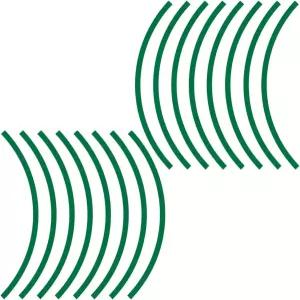 16개입 17 -19 자동차 휠 스트라이프 반사 스티커 - 야간 안전 경고 림 테이프 데칼 오토바이 자전거