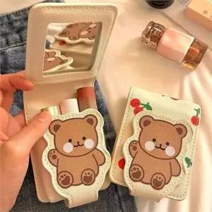 휴대용 립스틱 파우치 콤팩트 거울 파우치 데일리 화장품 보관함