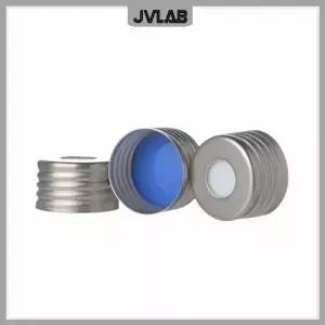 나사 캡 헤드스페이스 강철 마그네틱 PTFE/실리콘 셉타 상단 흰색 하단 파란색 18mm 100/pk 크기 18