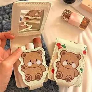 휴대용 립스틱 파우치 콤팩트 거울 파우치 데일리 화장품 보관함-WFQY8PZ