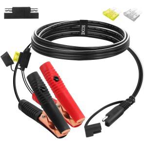 SCCKE 4.9FT 14AWG 배터리 악어 클립에서 SAE 커넥터로 연결되는 연장 케이블 12V 퀵 릴리스 어댑터에서 클립으로 디스커넥트 케이블