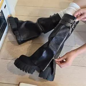 가버 투웨이 탈부착 워머 키높이 통굽 롱부츠 워커 8cm
