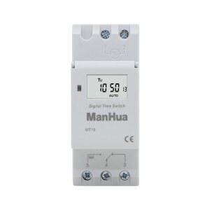 타이머 MANHUA LCD 릴레이, MT15 디지털 레일 220VAC 16A DIN , 스위치, 250VAC
