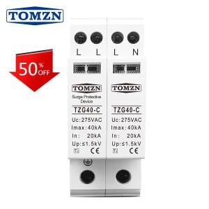 AC SPD TOMZN 4P 3P+N 36mm 20KA~40KA 275V 가정용 서지 보호기 저전압 장치