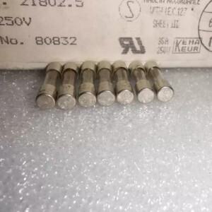 아메리칸 라이트 T2.5A LITTELFUSE 퓨즈 튜브 5  20MM