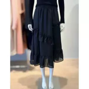 한정수량 [EGOIST] 러플 배색 롱 스커트 (ES4JS902) 2854930