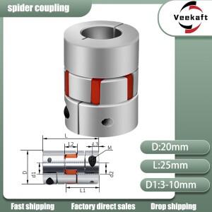 3개대 알루미늄 매화 유연한 스파이더 커플 링 모터 레드 고무 패드 6 6.35 8 10 mm V-CORE 5x8