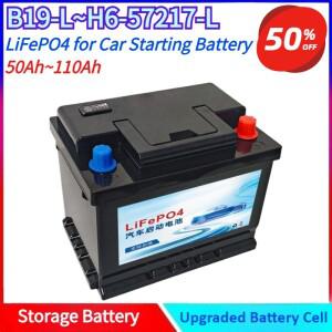 B19-L~H9-LN6-110-L/12.8V 50Ah~110Ah 자동차용 LiFePO4 시동 전원 공급 장치 고용량 AGM 스타트-스톱 배