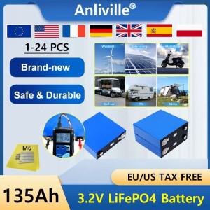 3.2V 135Ah LiFePO4 배터리 - 태양광 저장 RV EV UPS용 충전식 | 고용량 긴 수명 신뢰성 및 안전성