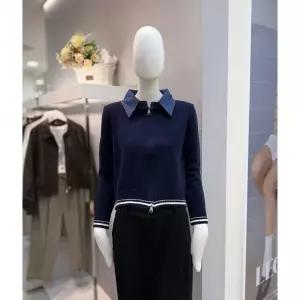한정수량 더틸버리 투웨이 집업 데님 칼라넥 니트 가디건 MTS9N1CD061 2854548