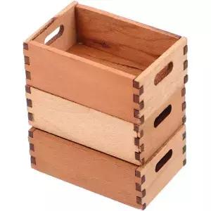 Kisangel 3 Pcs Dollhouse Wooden Box Miniature Milk - 1 12 Scale Fruit Basket Furniture Landscape