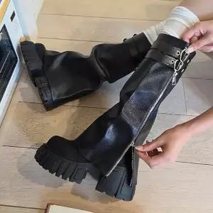 가버 투웨이 탈부착 워머 키높이 통굽 롱부츠 워커 8cm