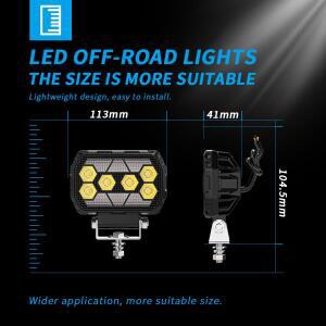 4.5인치 직사각형 DRL 주간 주행등  LED 작업등 오프로드 차량 스포트라이트 ATV SUV 4X4 헤드라이트 플래