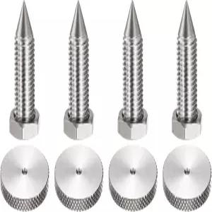 MECCANIXITY 4Pcs 스피커 스파이크 키트 M10x40mm 충격 방지 조절식 316L 스테인리스 스틸 서브우퍼 CD DVD
