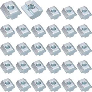 30개 세트 T Nuts M8 4040 알루미늄 압출 프로파일용 슬롯에 끼우는 슬라이드 하드웨어 액세서리 3D 프린터