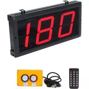 Ledbrigym 디지털 랩 카운터 4인치 상하 조절 스위치 박스 리모컨 포함 레드 트랙 샵 학교 공장 스포츠