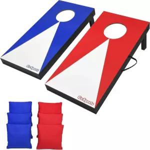 GoSports 2피트 x 1피트 휴대용 콘홀 세트 - 6개의 빈백과 2개의 보드로 바로 플레이 가능 실내 야외 가족