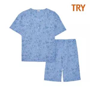 TRY 남성 청량한 라운드넥 레이온 잠옷세트