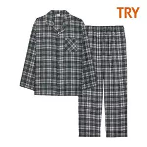 TRY 남성 클래식 체크 잠옷 상하세트
