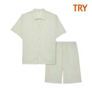 TRY 남성 쾌적한 선염 반팔 파자마세트