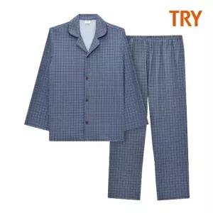 TRY 남성 부드러운 따뜻한 피치기모 파자마세트