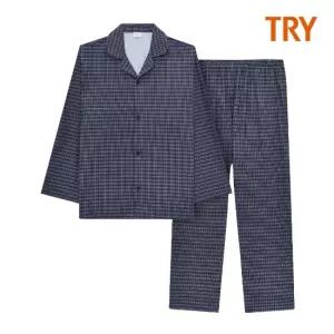 TRY 남성 포근한 선염기모 파자마세트