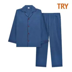 TRY 남성 선염 기모 원단 파자마 상하세트