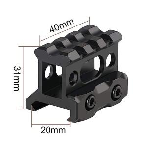 라이저 마운트 1인치 높이 피카티니 숏 알루미늄 스틸 스코프 베이스 20mm 레일