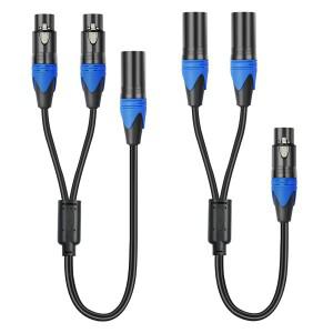 [호환품]앰프 믹서용 XLR 스플리터 케이블 1 암 2 수 Y 마이크 코드 50cm