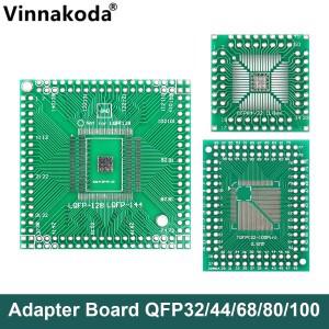 10Pcs Adapter Board QFP32/44/68/80/100 QFN32/40/48/56/64 Converter Plate Pinboard Patch to DIP 0.5mm