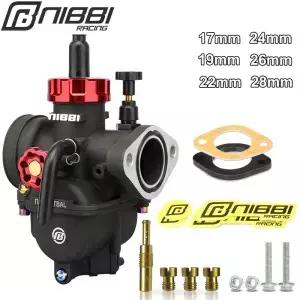 NIBBI 2T 4T 기화기 PE17 19 22 24 26 28mm 플랜지 오토바이 엔진 ( SUZUKI Dirt Bike 용 카브 제트 포함)