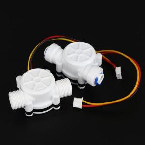 흰색 PE 디지털 액체 유량 센서 YF S401 G3/4 G1/2 홀 효과 인라인 미터 (RO 기계용)