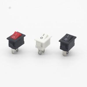 SPST 푸시 버튼 스위치 스냅 온 오프 로커 10x15mm 10 30 50 100 개 2 핀 5A KCD11 10mm x 블랙 레드 및 화