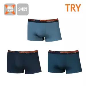 TRY 주니어 남성 폴리 무지스판 드로즈 팬티 3매 속옷사각 쥬니어 남학생 아이 남아 사각