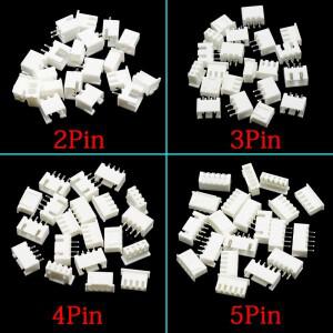 100Pcs JST XH2.54 2/3/4/5 핀 터미널 플라스틱 쉘 수 플러그 + 암 소켓 와이어 커넥터 XH 2P 3P 4P 5P