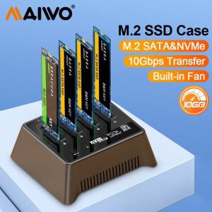 MAIWO 4 베이 M2 Nvme 도킹 스테이션 M/B 키 -C 10Gbps 케이스 USB C SSD NVME 및 NGFF Hdd 포함)