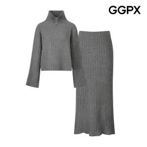 GGPX 빅 골지 지퍼넥 니트 앤 스커트 투피스 GP8ST001F